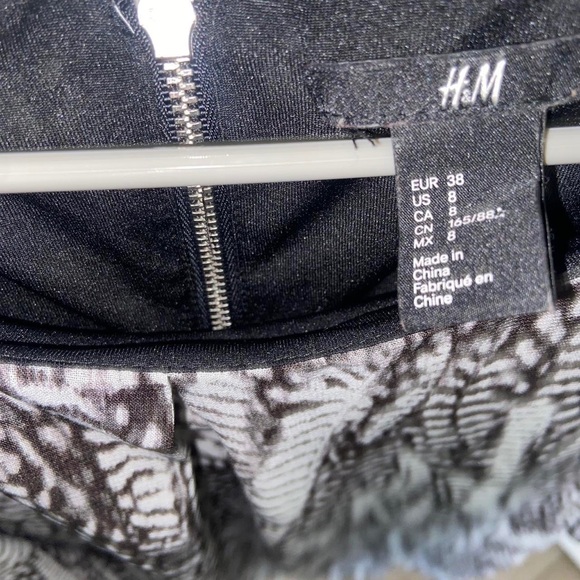 H&M super cute shirt dress y2k long sleeve blouse black and white hippie skirt - Picture 6 of 13